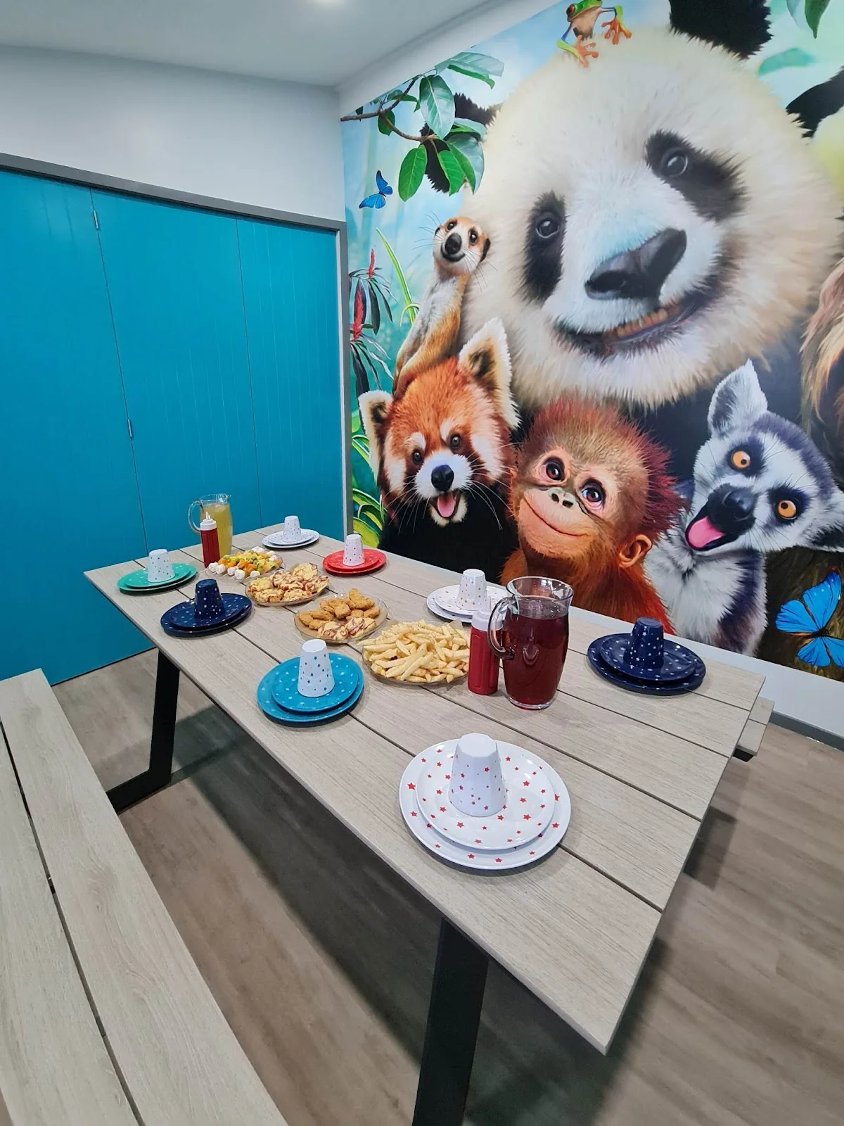 Kidz Korner party room set for a celebration