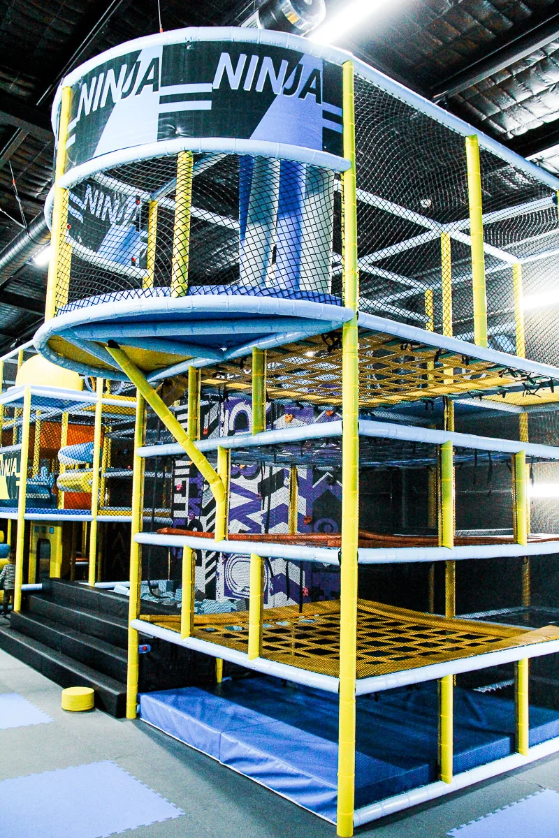 Child on the ninja course at Kidz Korner